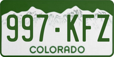 CO license plate 997KFZ