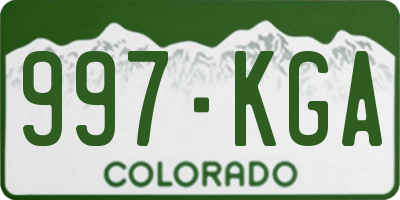 CO license plate 997KGA