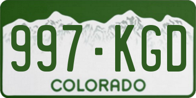 CO license plate 997KGD