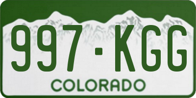 CO license plate 997KGG