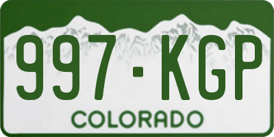CO license plate 997KGP