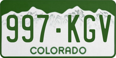 CO license plate 997KGV
