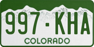 CO license plate 997KHA