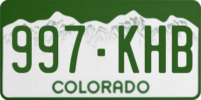 CO license plate 997KHB