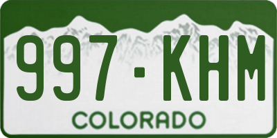 CO license plate 997KHM
