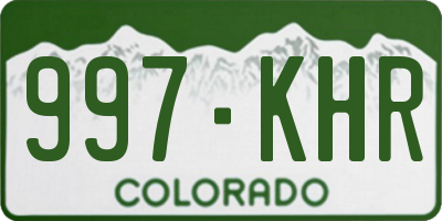 CO license plate 997KHR