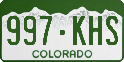 CO license plate 997KHS