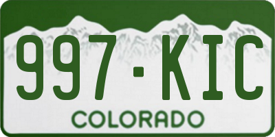 CO license plate 997KIC