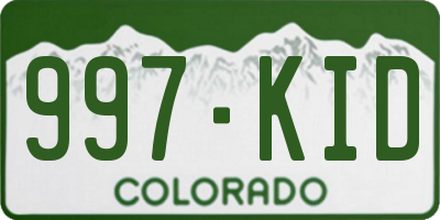 CO license plate 997KID
