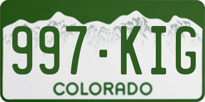 CO license plate 997KIG