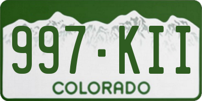 CO license plate 997KII