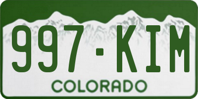 CO license plate 997KIM