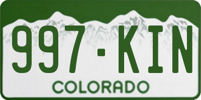 CO license plate 997KIN