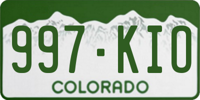 CO license plate 997KIO