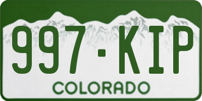 CO license plate 997KIP