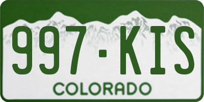 CO license plate 997KIS