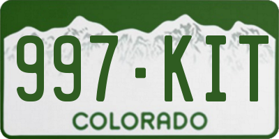 CO license plate 997KIT