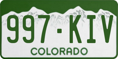 CO license plate 997KIV