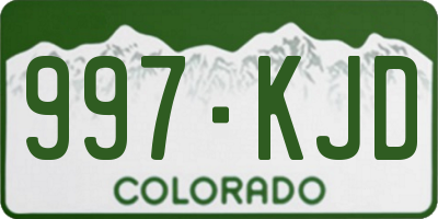 CO license plate 997KJD