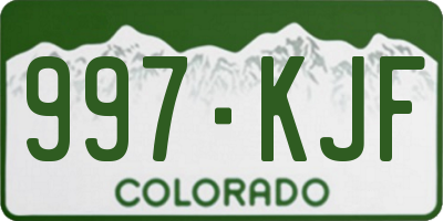 CO license plate 997KJF