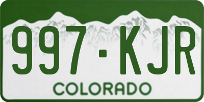 CO license plate 997KJR