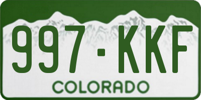 CO license plate 997KKF