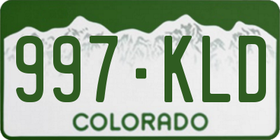 CO license plate 997KLD