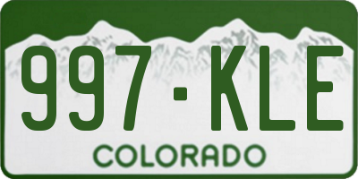CO license plate 997KLE