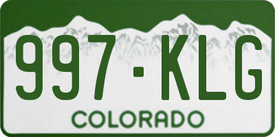 CO license plate 997KLG