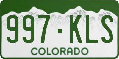 CO license plate 997KLS