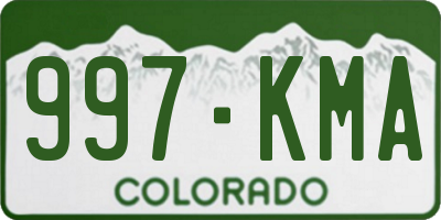 CO license plate 997KMA