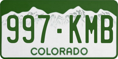CO license plate 997KMB