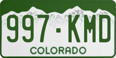 CO license plate 997KMD