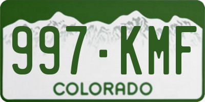 CO license plate 997KMF