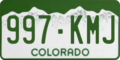 CO license plate 997KMJ