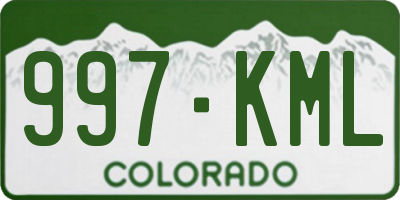 CO license plate 997KML