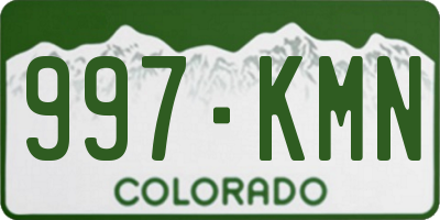 CO license plate 997KMN
