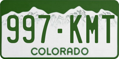CO license plate 997KMT