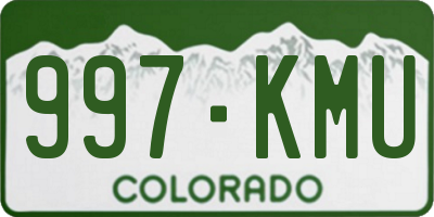CO license plate 997KMU