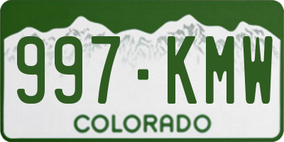 CO license plate 997KMW