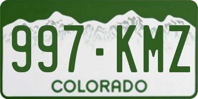 CO license plate 997KMZ