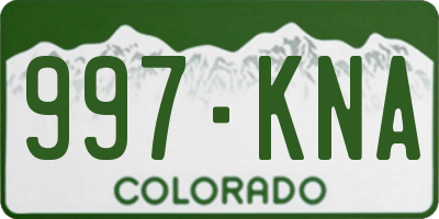 CO license plate 997KNA