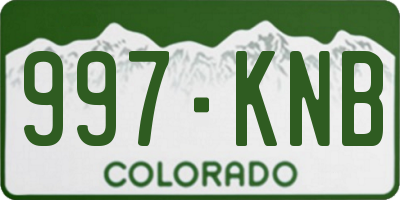 CO license plate 997KNB
