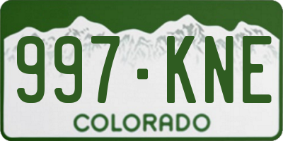 CO license plate 997KNE
