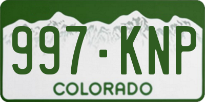 CO license plate 997KNP