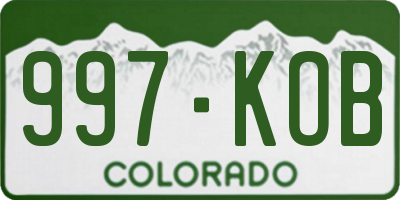 CO license plate 997KOB
