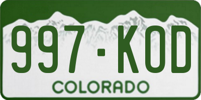 CO license plate 997KOD