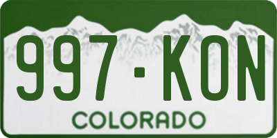 CO license plate 997KON