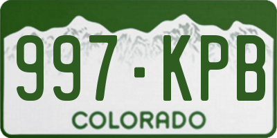 CO license plate 997KPB