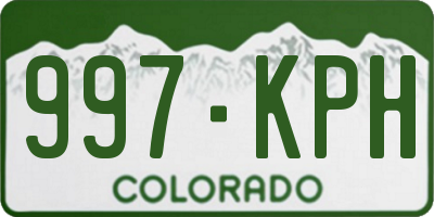 CO license plate 997KPH